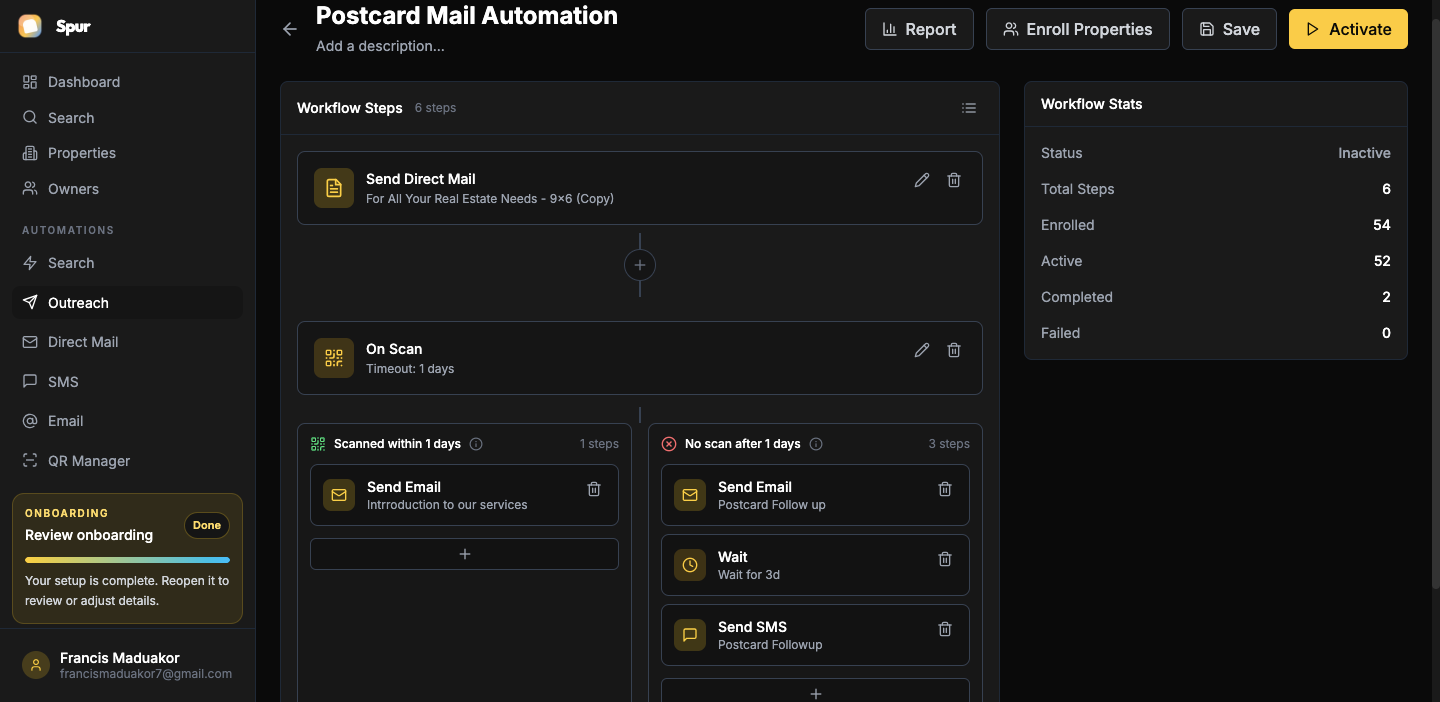 Spur property search and outreach automation